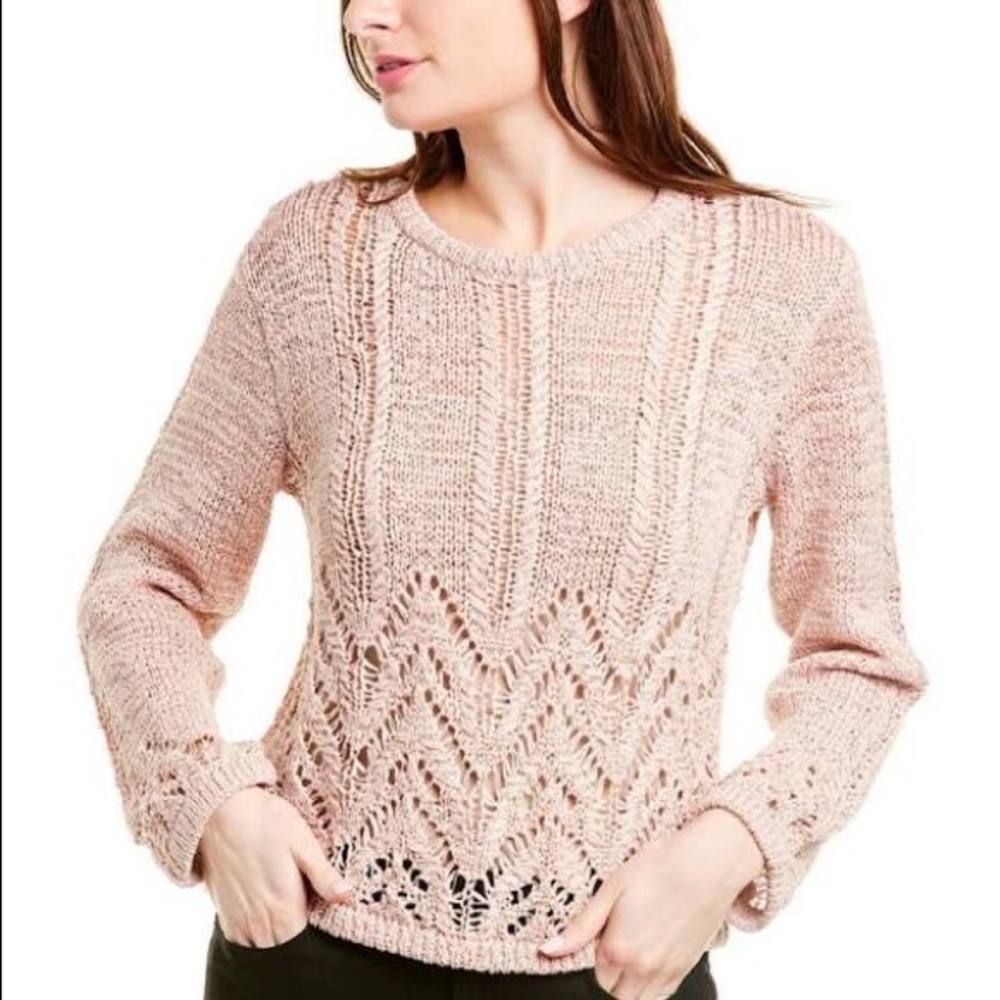 Bcbgmaxazria mixed stitch mauve sweater M
